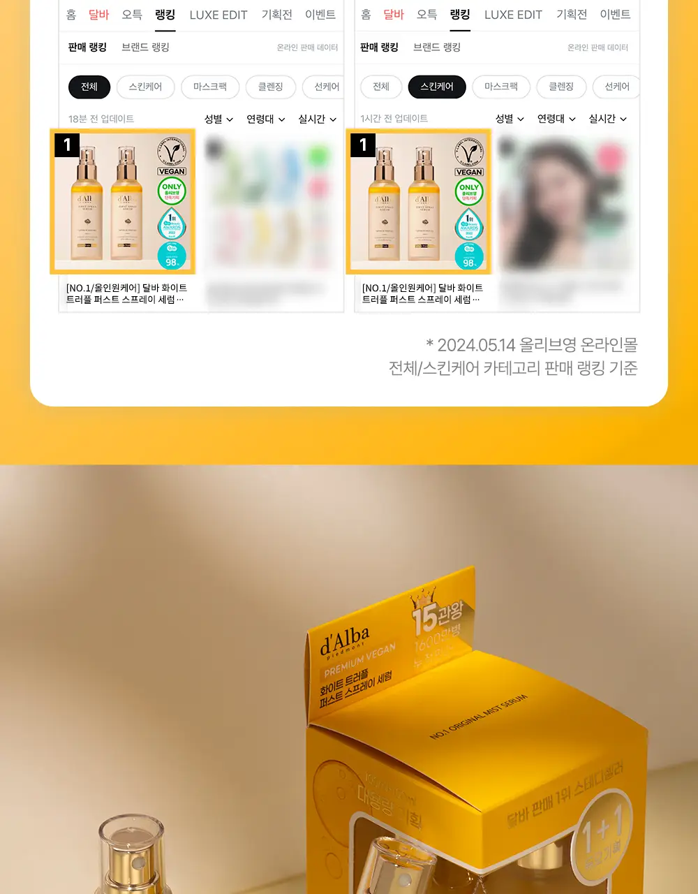 [NO.1 미스트세럼] 달바 퍼스트 스프레이 세럼 100ml 2개 기획 상세페이지 6
